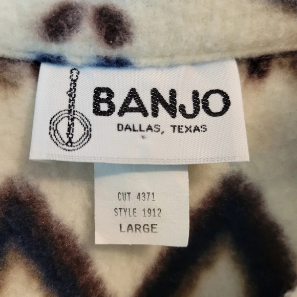 Vintage Banjo Dallas Texas Western Print Zip Up Jacket - Picture 5 of 6